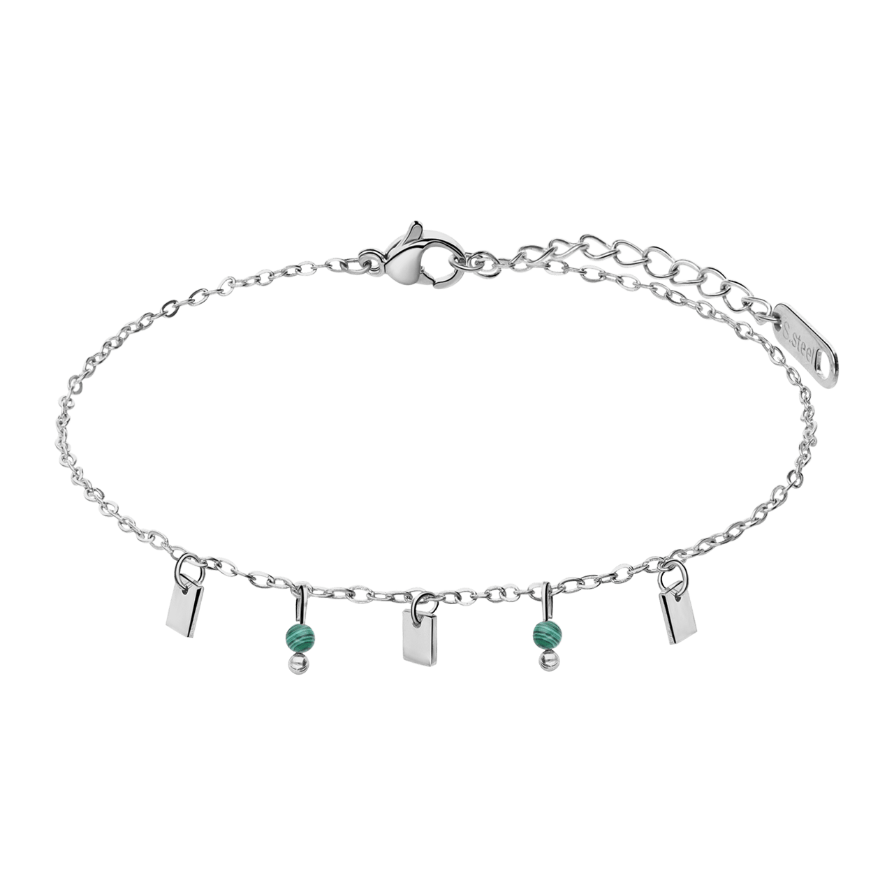 Armband aus Edelstahl mit blauem Spitzenachat