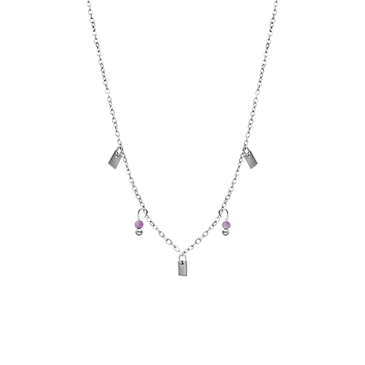 Myla stainless steel ketting met amethyst voor dames