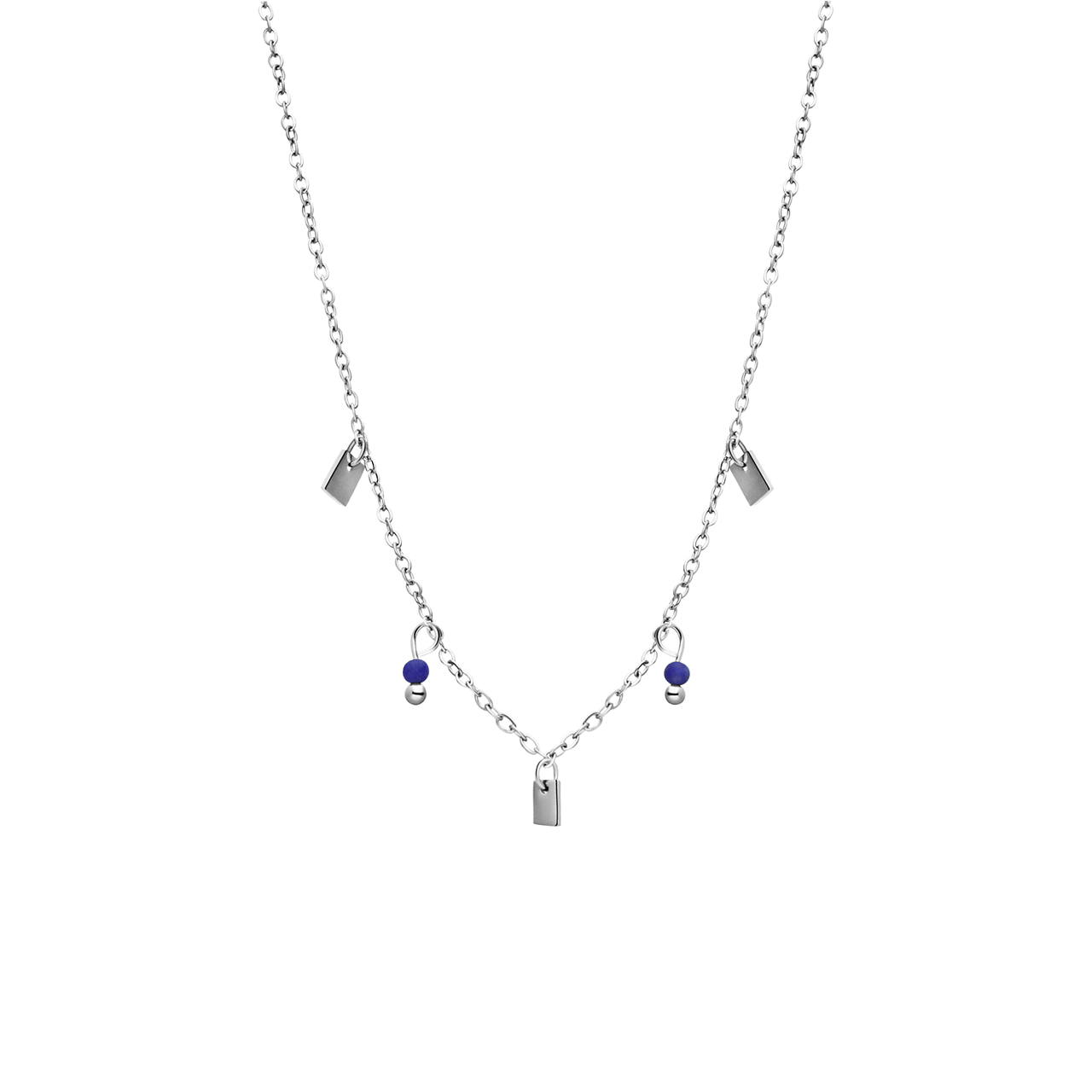 Halskette aus Edelstahl mit Lapislazuli