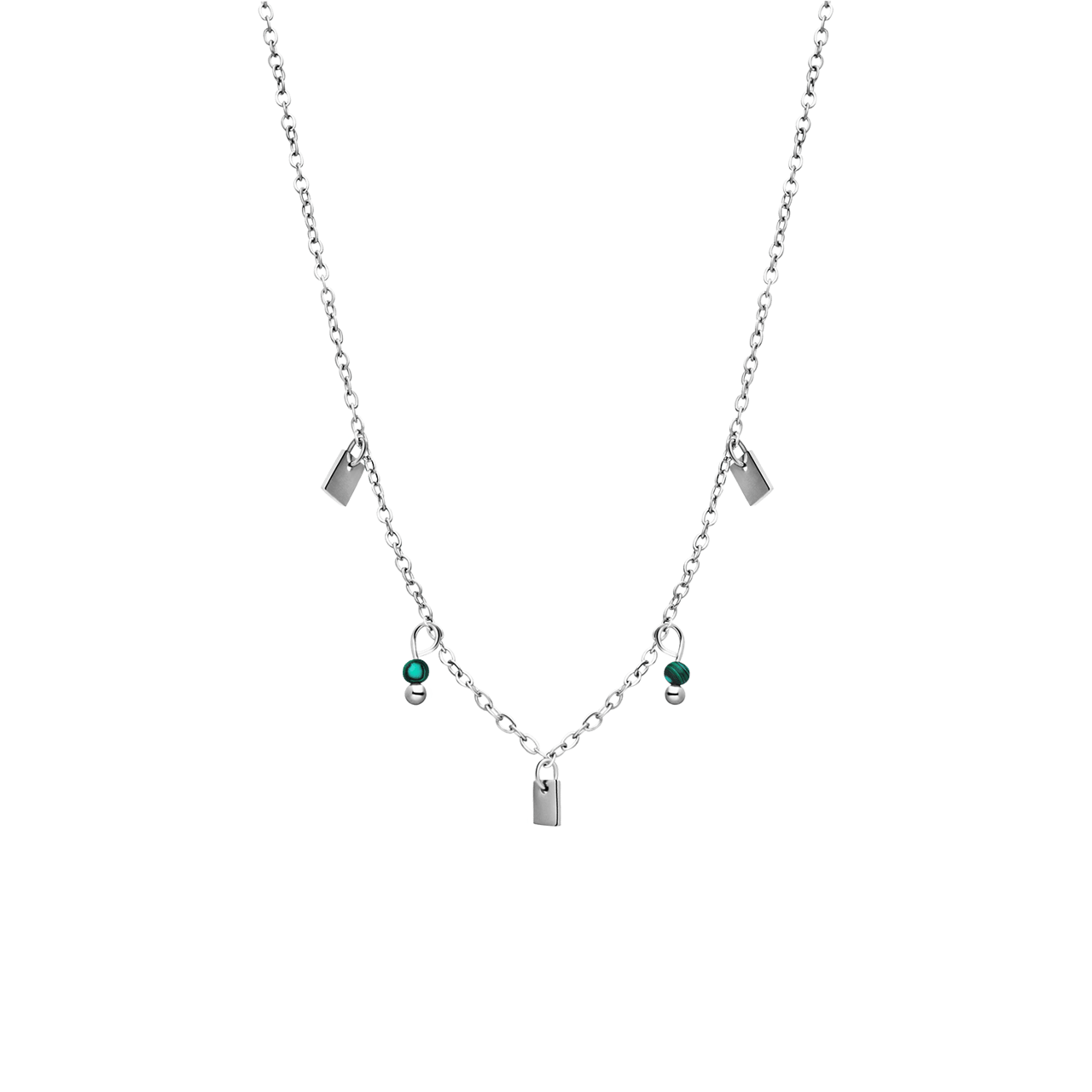 LuLu Jewels stainless steel ketting met blue lace agaat voor dames