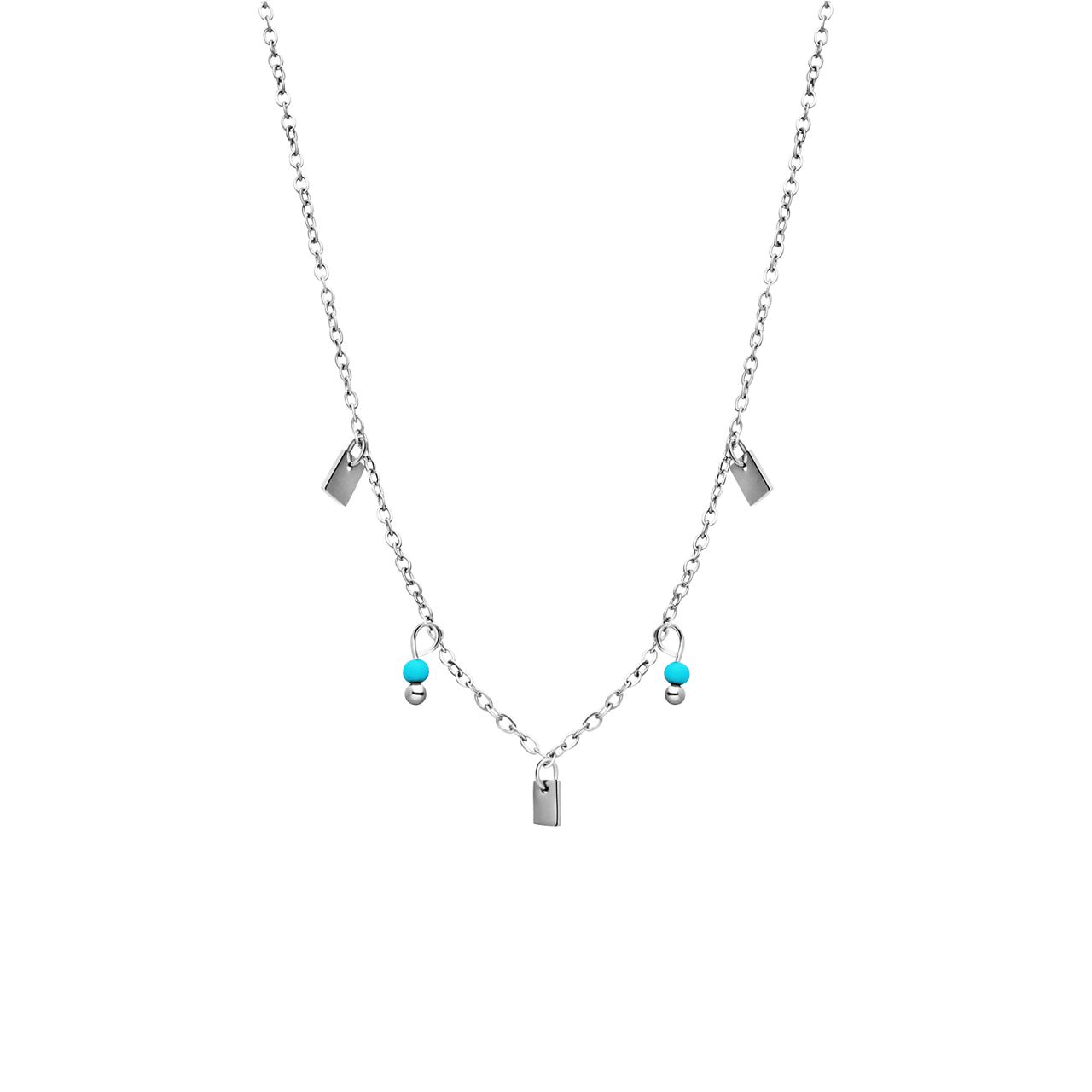 LuLu Jewels stainless steel ketting met turquoise voor dames
