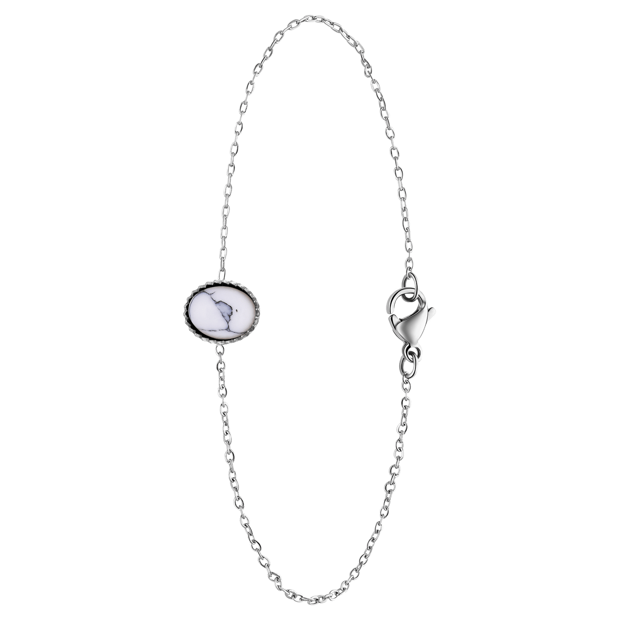 Stainless steel armband met wit turqoise