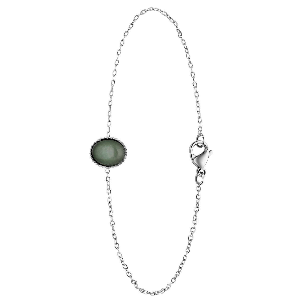 Stainless steel armband met groen aventurijn