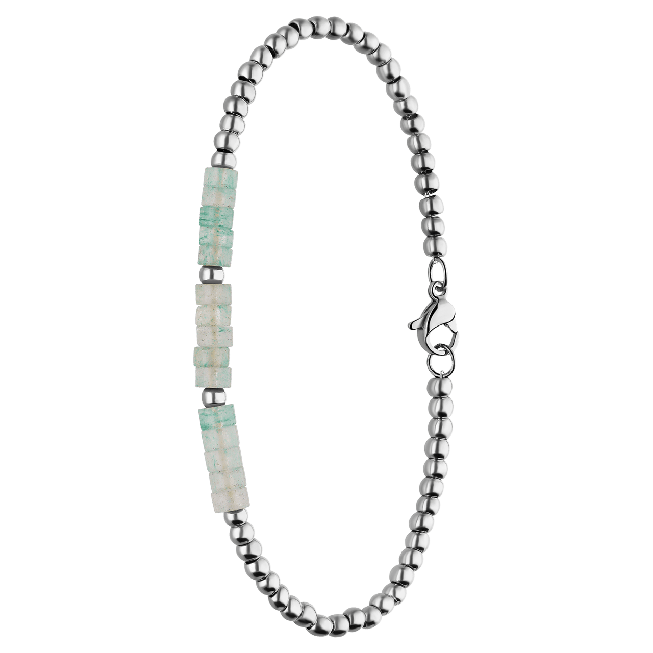 Stainless steel armband met groen aventurijn