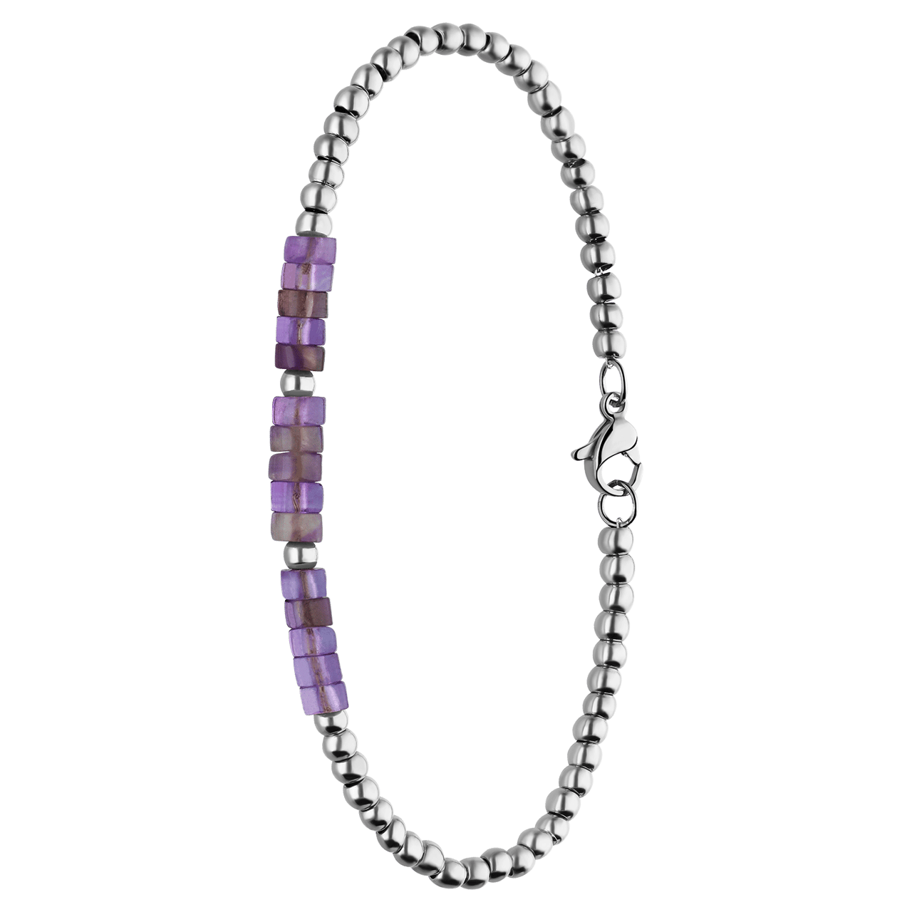 Armband aus Edelstahl mit Amethyst