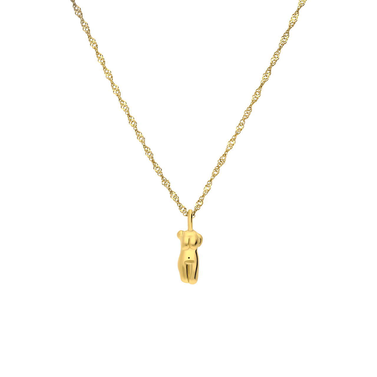 Stalen goldplated ketting met vrouwenlichaam voor dames