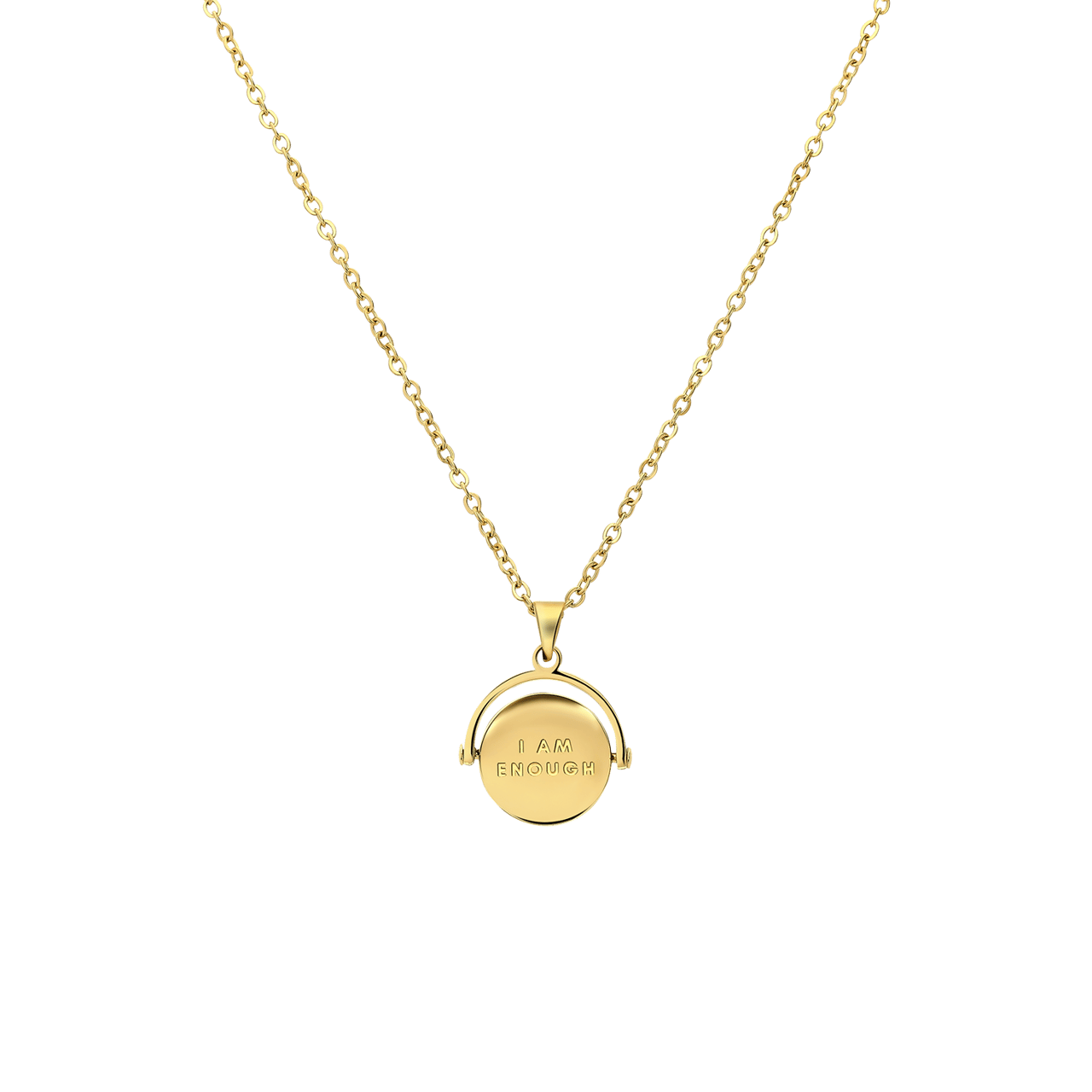 Stainless steel goldplated ketting met I am enough