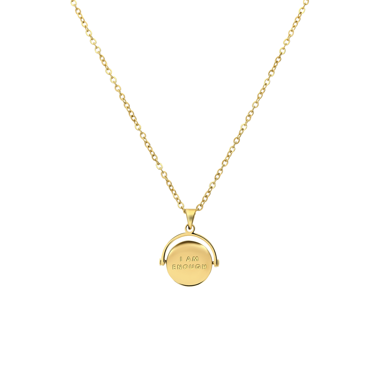 Stalen goldplated ketting met I am enough