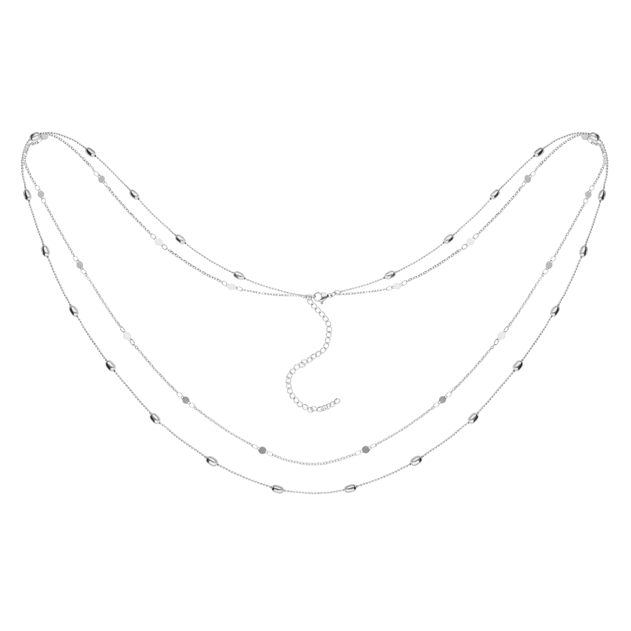 Stalen bodychain dubbel met disc