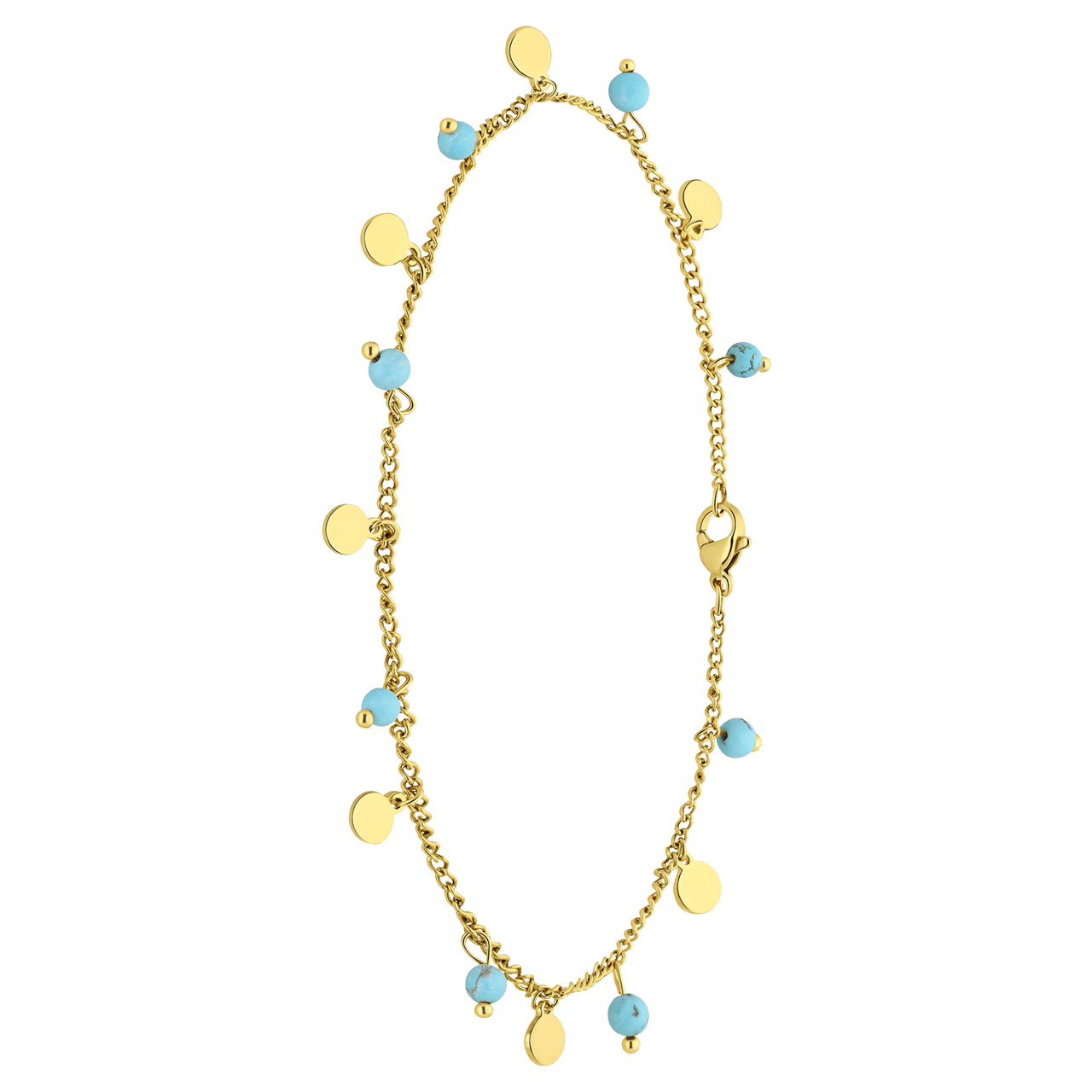 Stainless steel goldplated enkelbandje voor dames