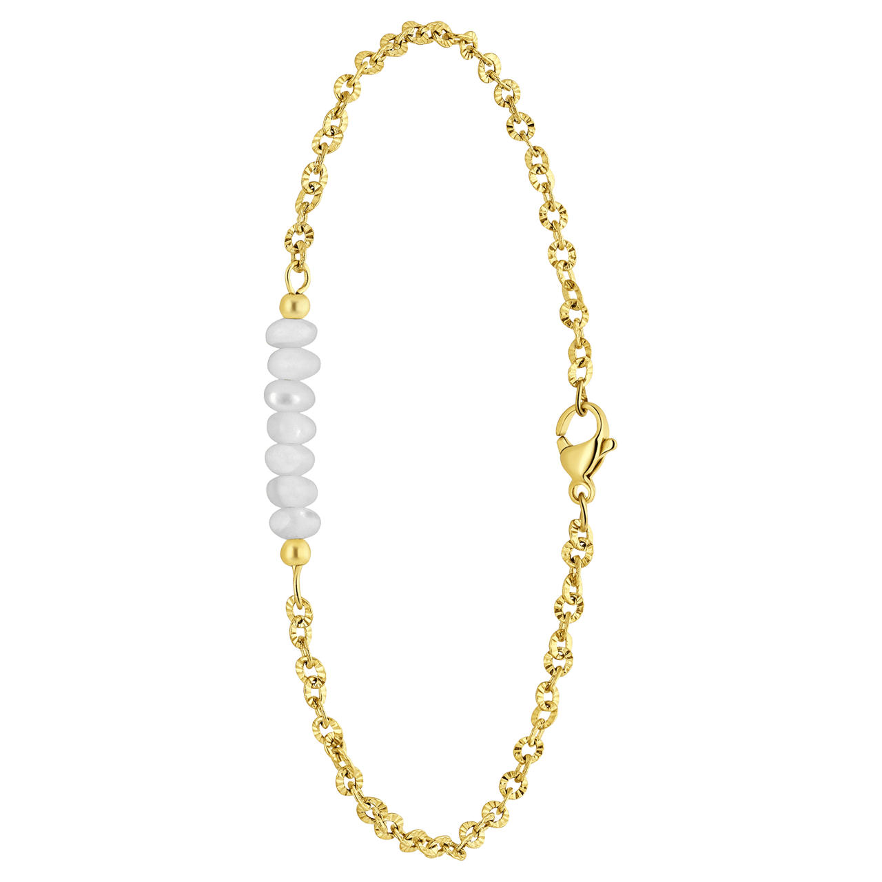 Stainless steel goldplated enkelband