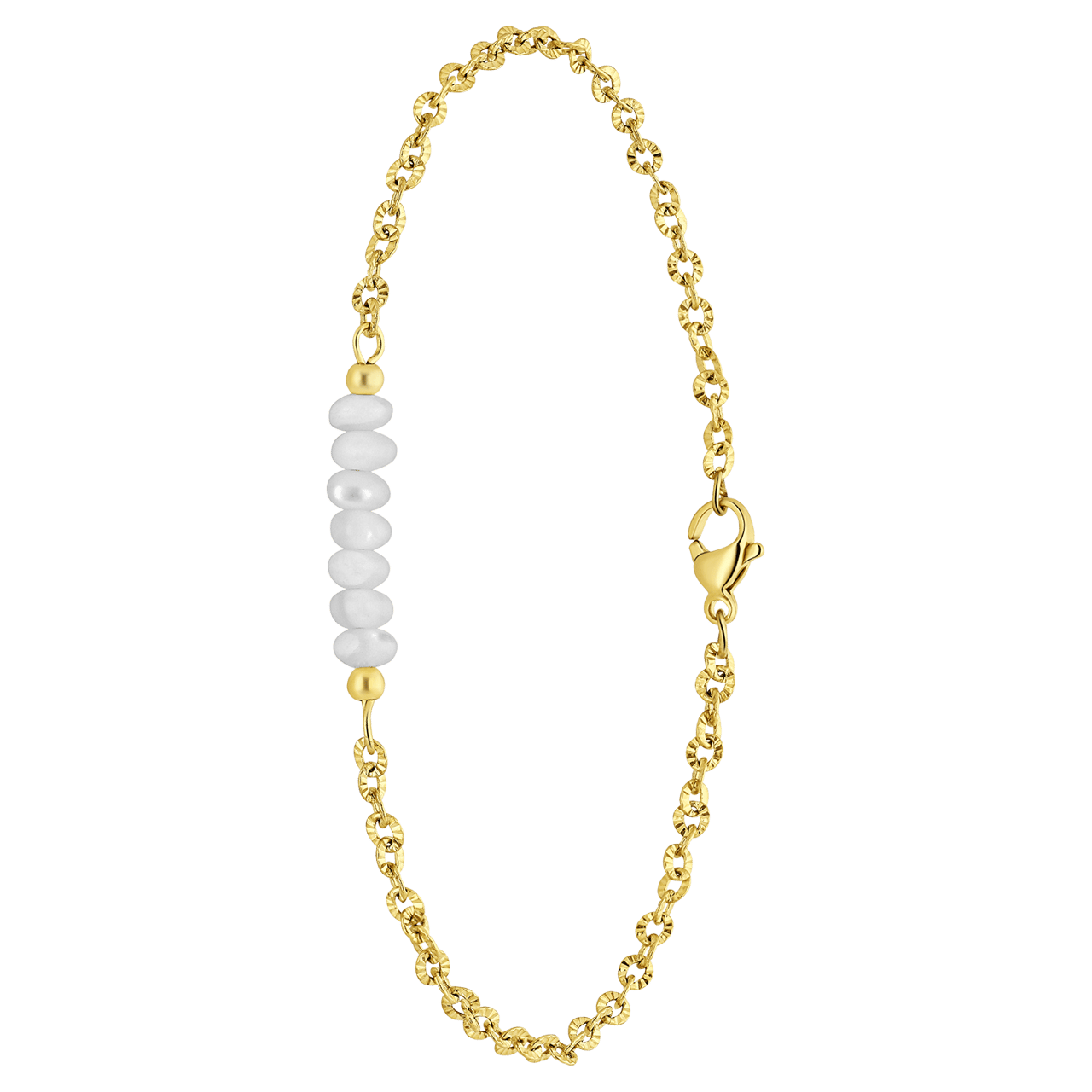 Stalen goldplated enkelbandje voor dames