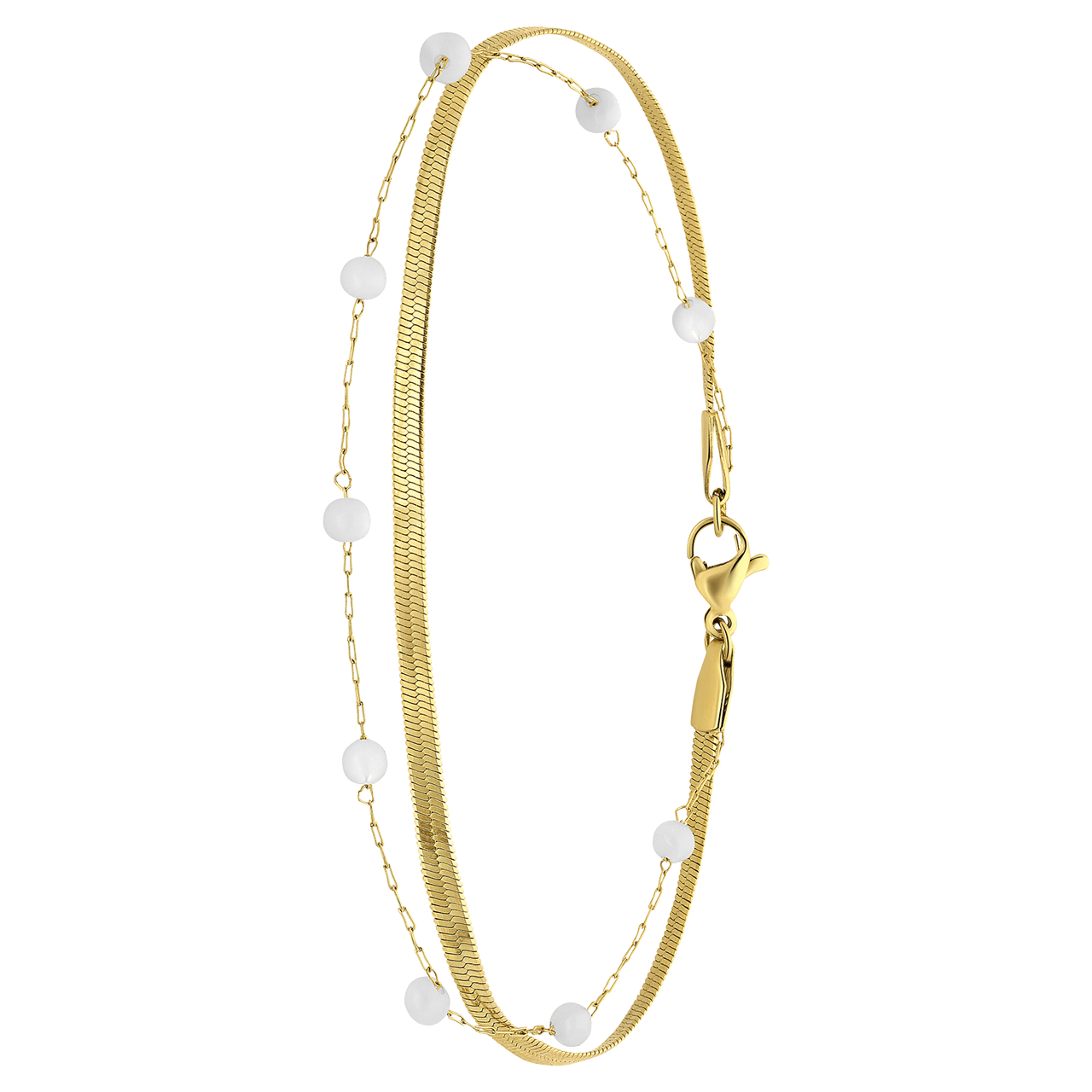 Stainless steel goldplated enkelbandje voor dames