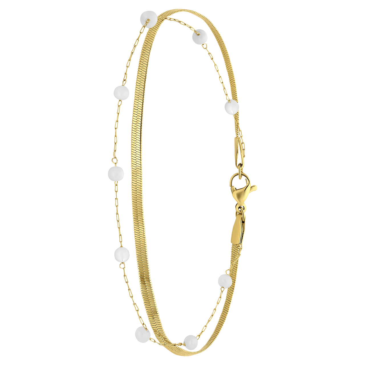 Stalen goldplated enkelbandje voor dames