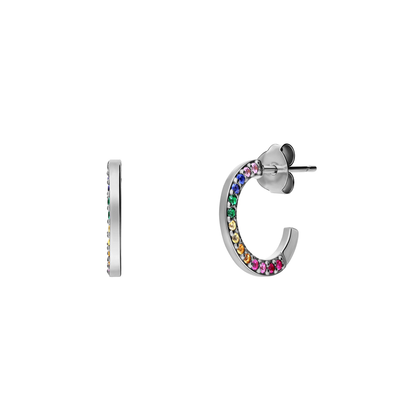 Zilveren oorringen met zirkonia multi voor dames