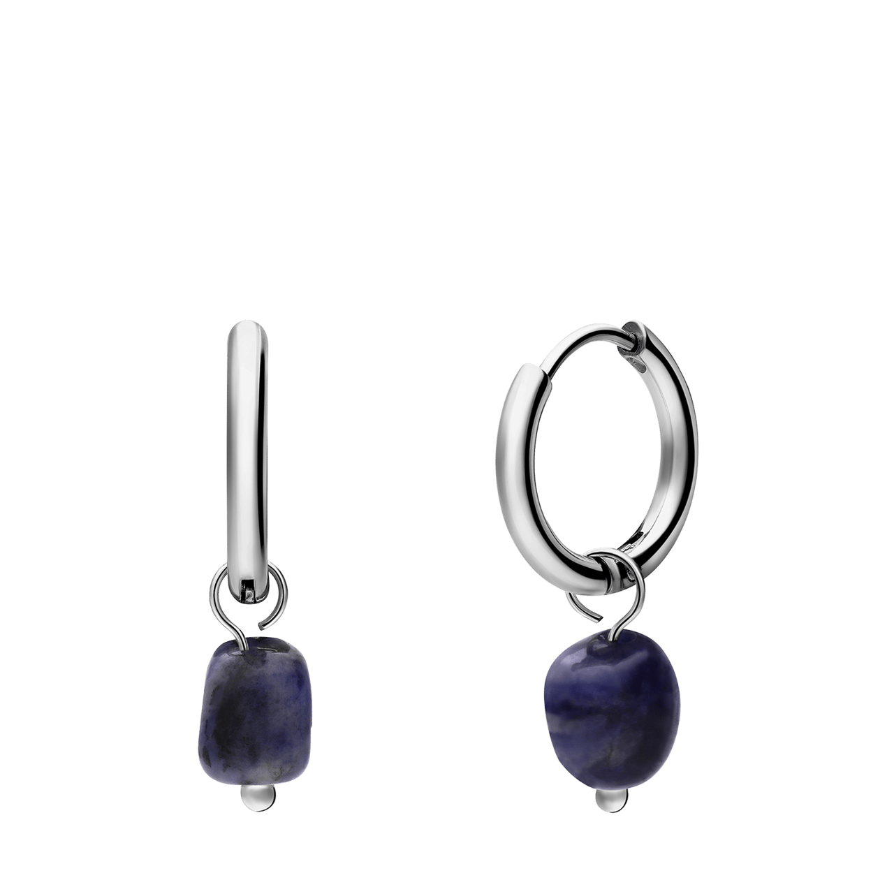 Stainless steel oorringen met lapis lazuli voor dames