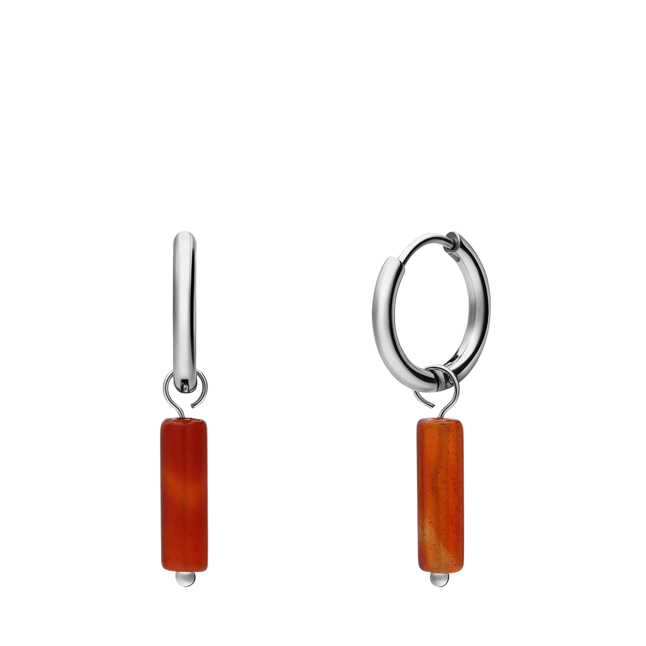 Edelstahlohrringe mit rotem Onyx