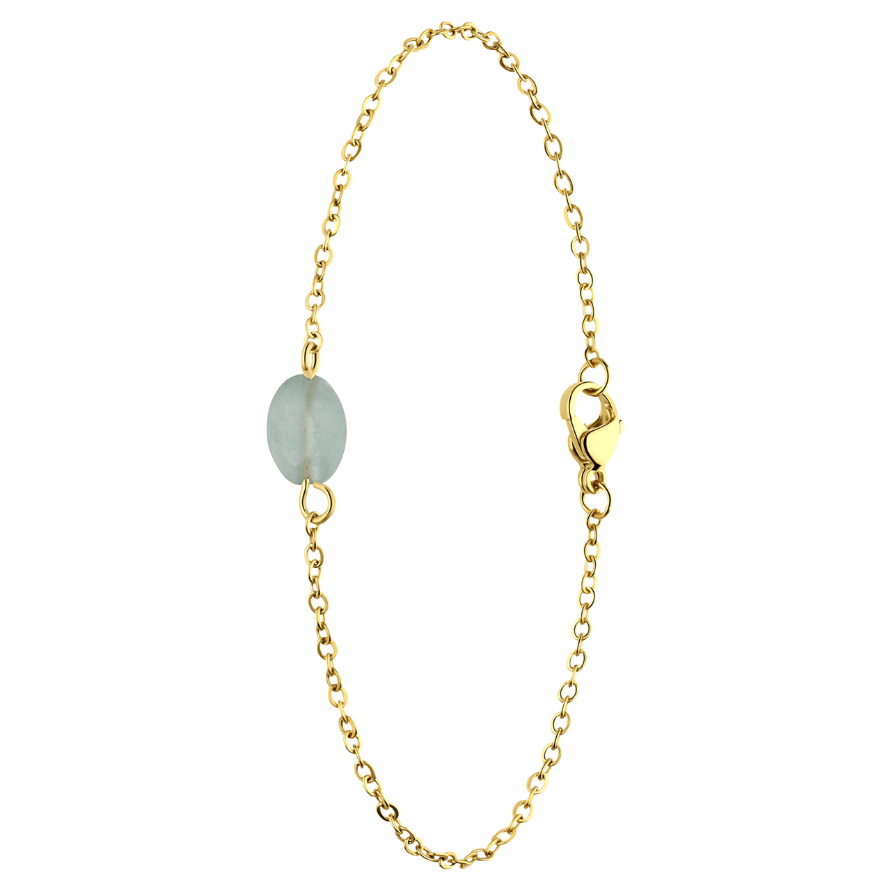 Armband aus Edelstahl, vergoldet, mit grünem Aventurin-Quarz