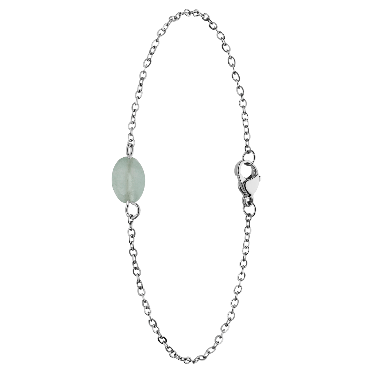 Armband aus Edelstahl mit grünem Aventurin-Quarz
