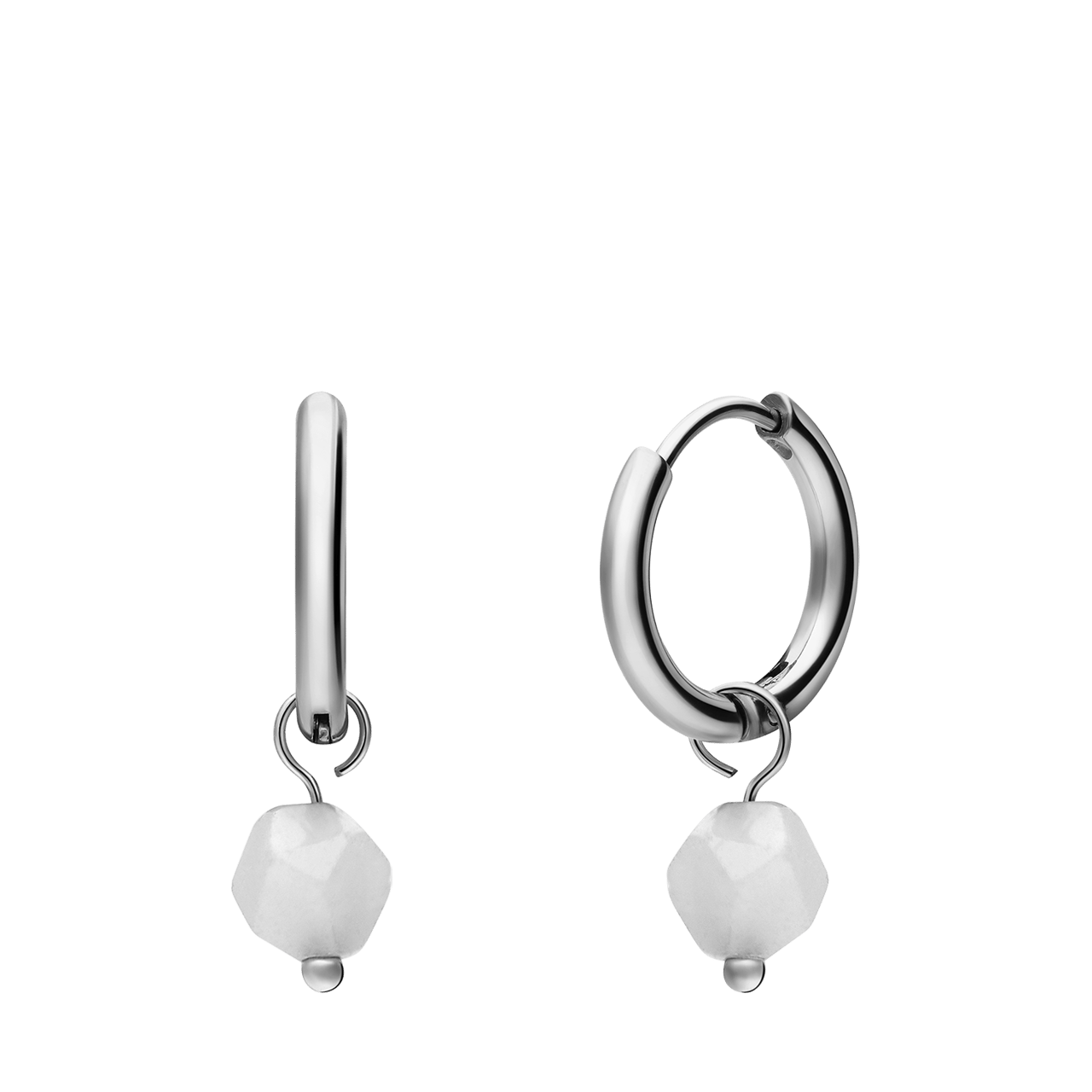 Stainless steel oorringen met amazoniet voor dames