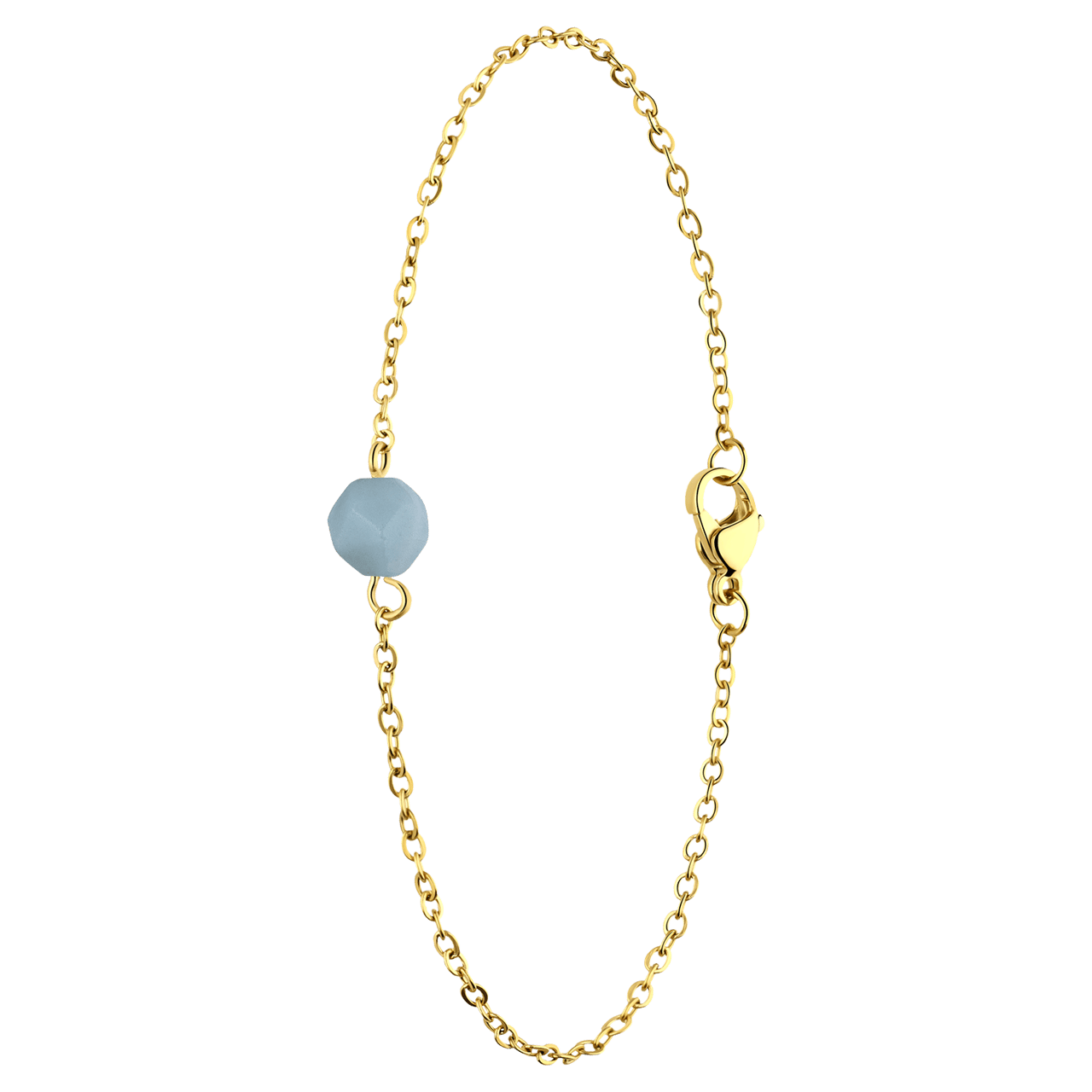 Armband aus Edelstahl, vergoldet, mit Amazonit