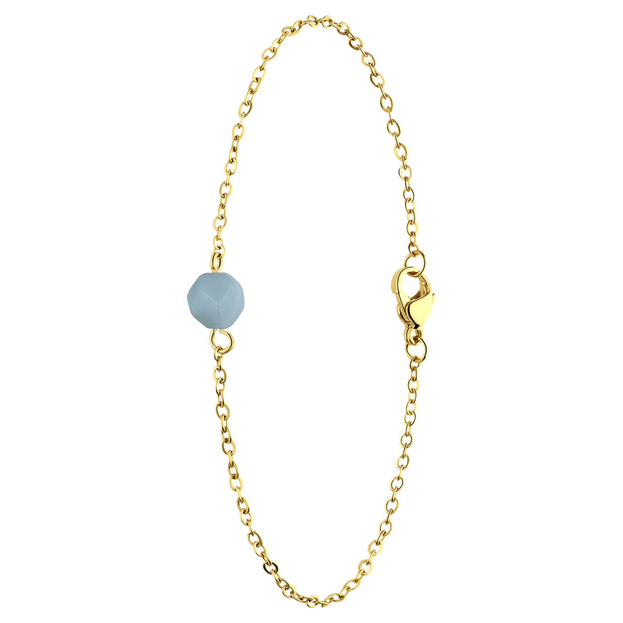 Stainless steel goldplated armband met amazoniet