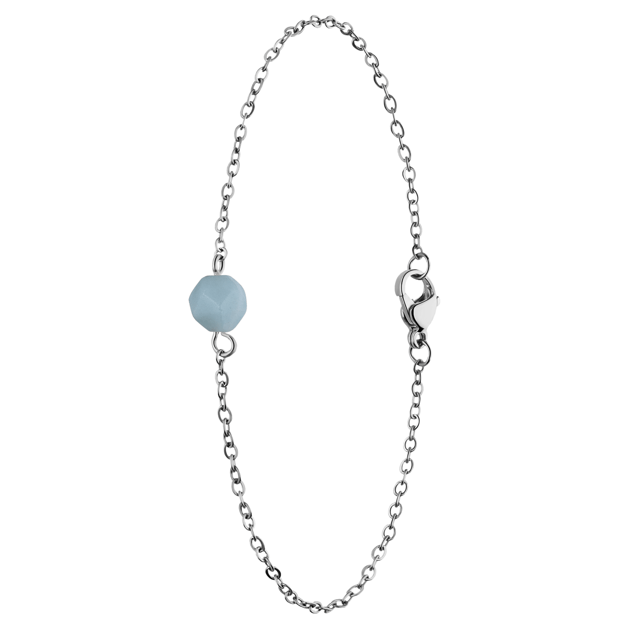 Stainless steel armband met amazoniet