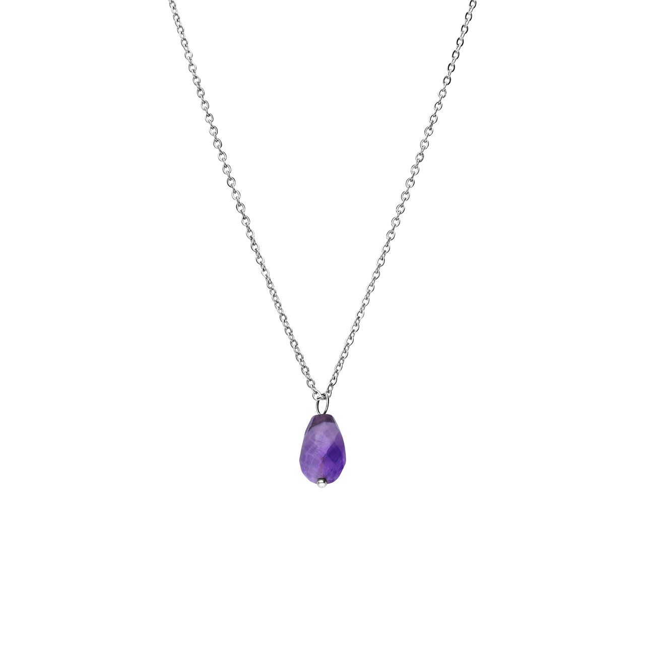 Halskette aus Edelstahl mit Amethyst