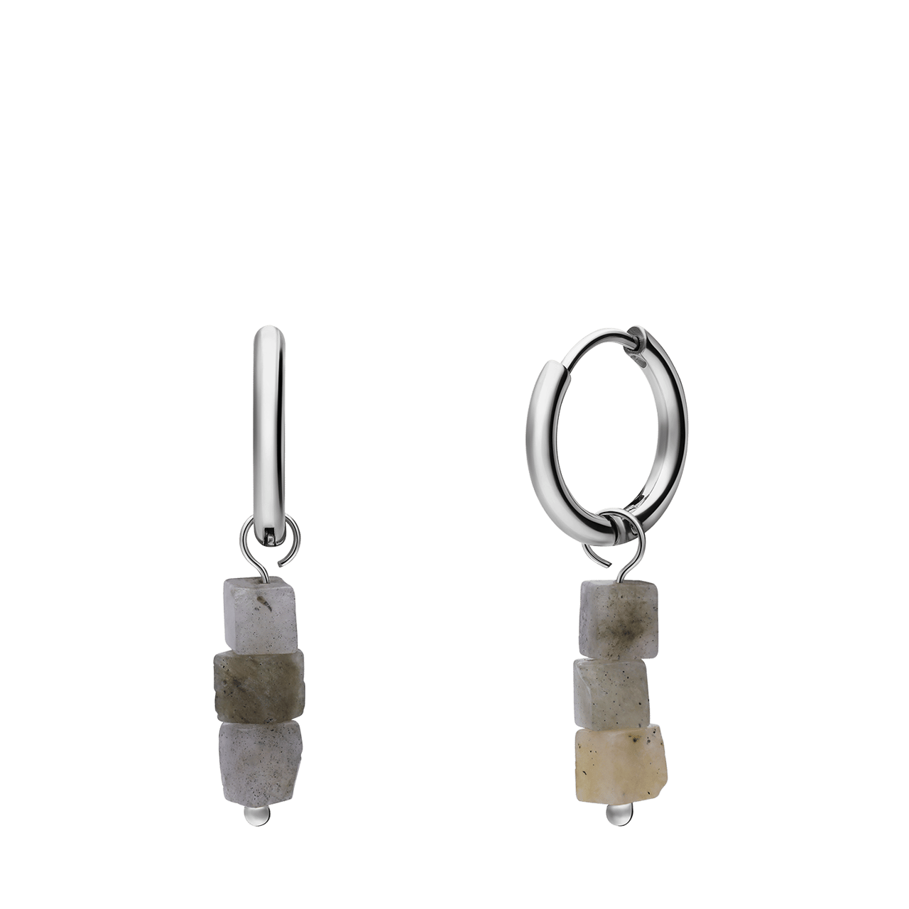 Stainless steel oorringen met glitter steen voor dames