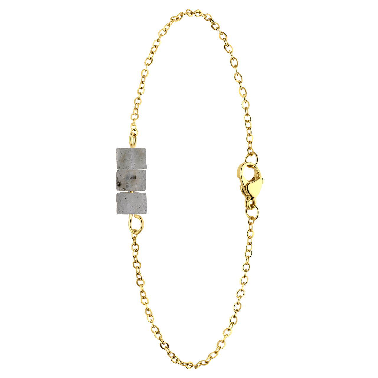 Armband aus Edelstahl, vergoldet, mit Glitzerstein
