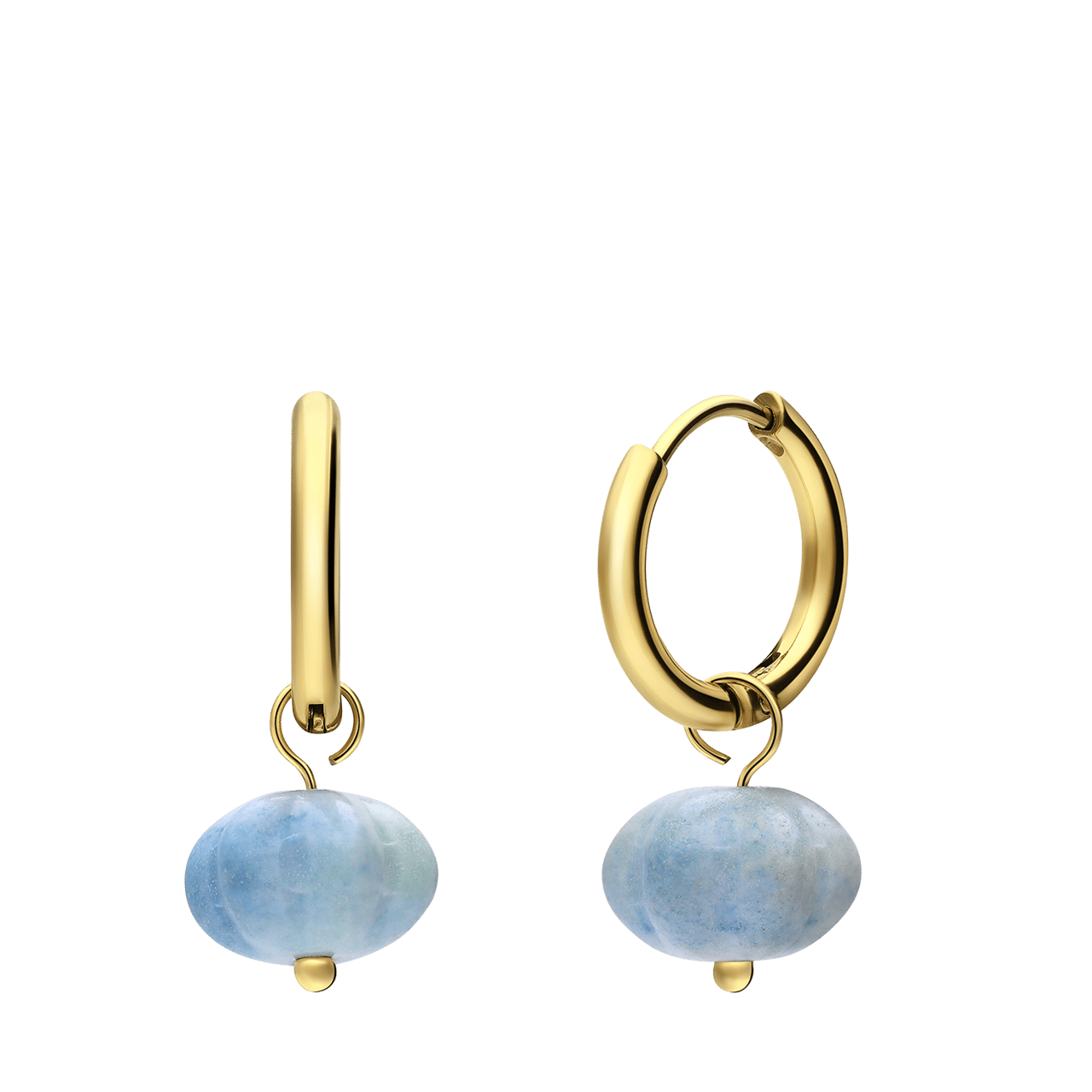 Stainless steel goldplated oorringen pompoen voor dames