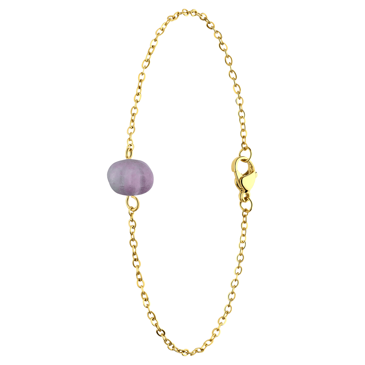 Stainless steel goldplated armband met pompoen