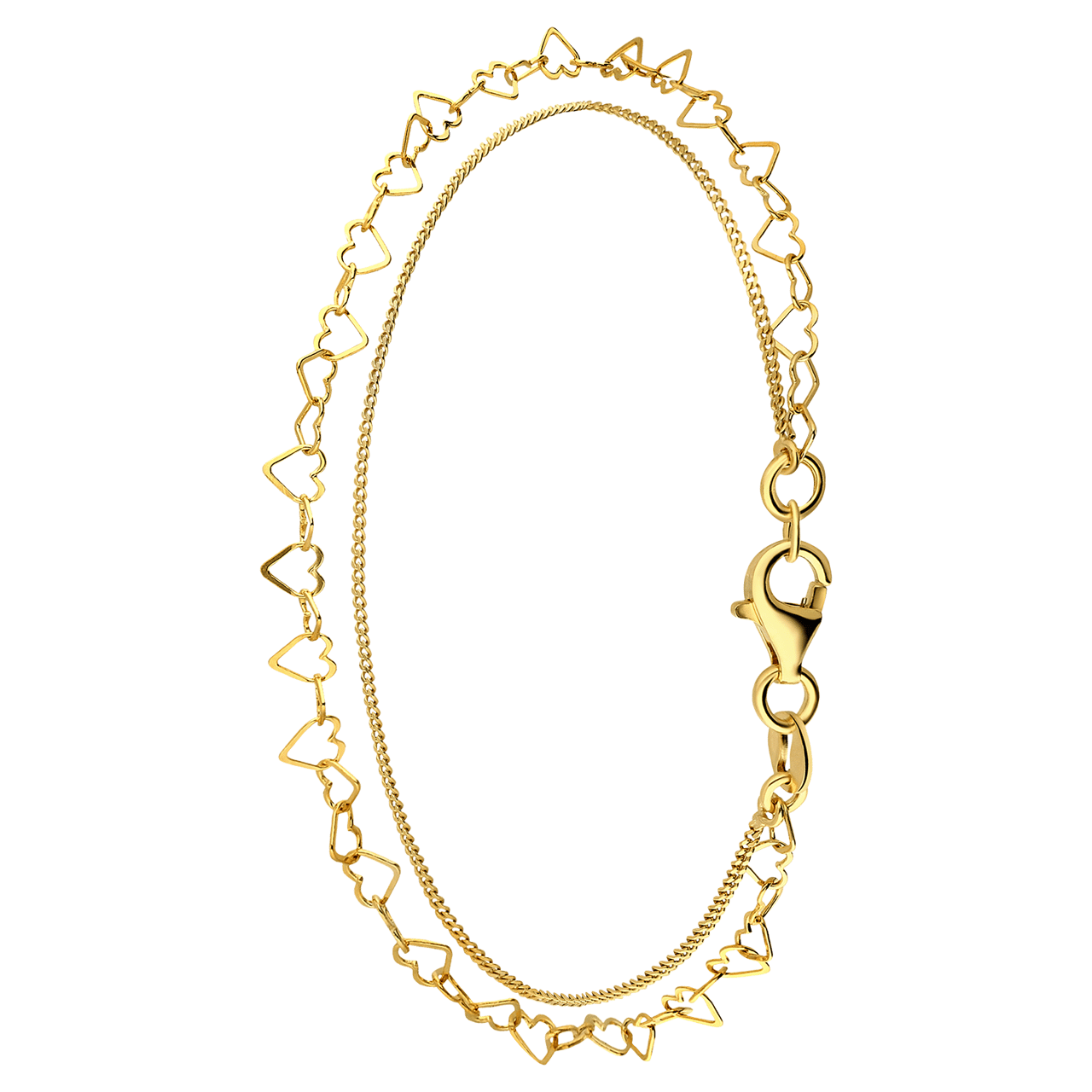 Zilveren goldplated enkelbandje voor dames