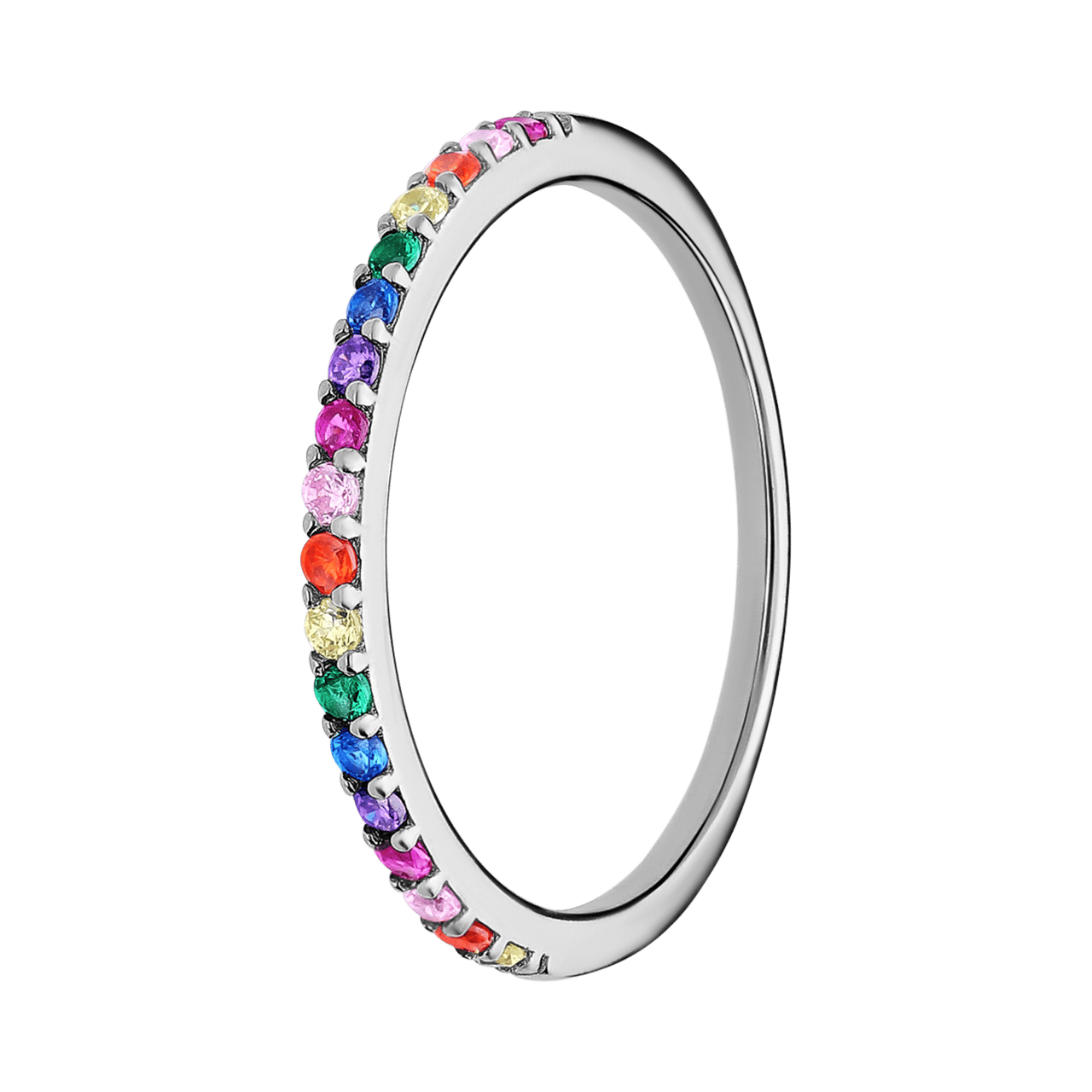 Ring aus 925er Silber, mehrfarbig, Zirkonia
