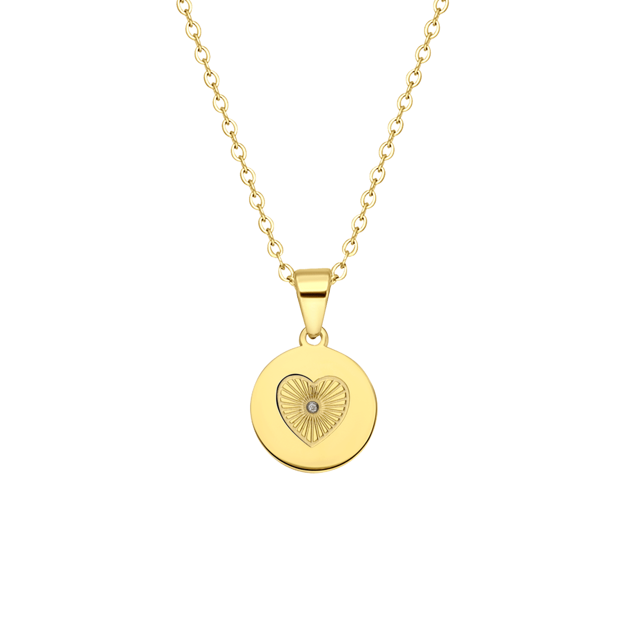 Stalen goldplated ketting met hanger hart voor dames