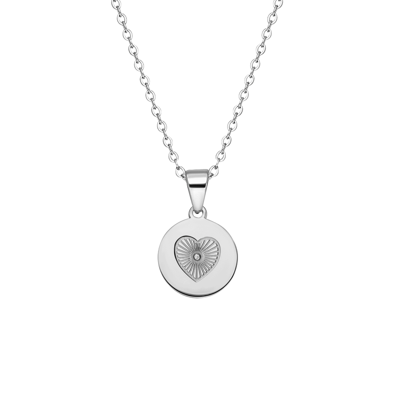 LivLiv stainless steel ketting met hart bewerkt voor dames