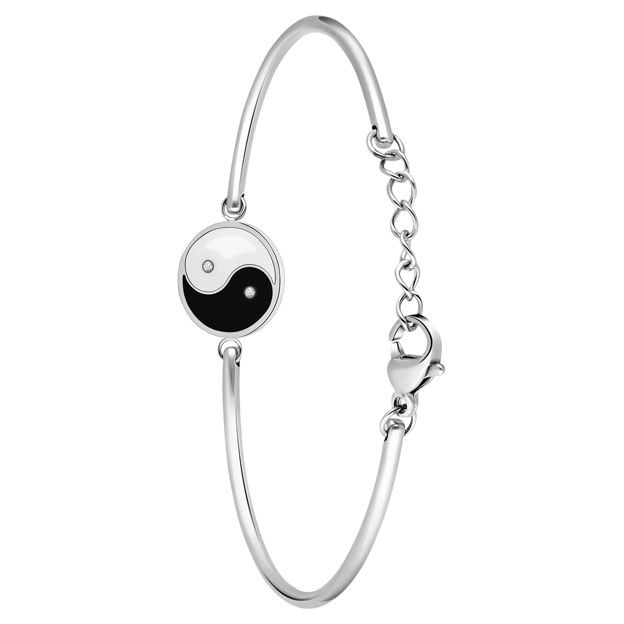 Stainless steel armband met ying yang