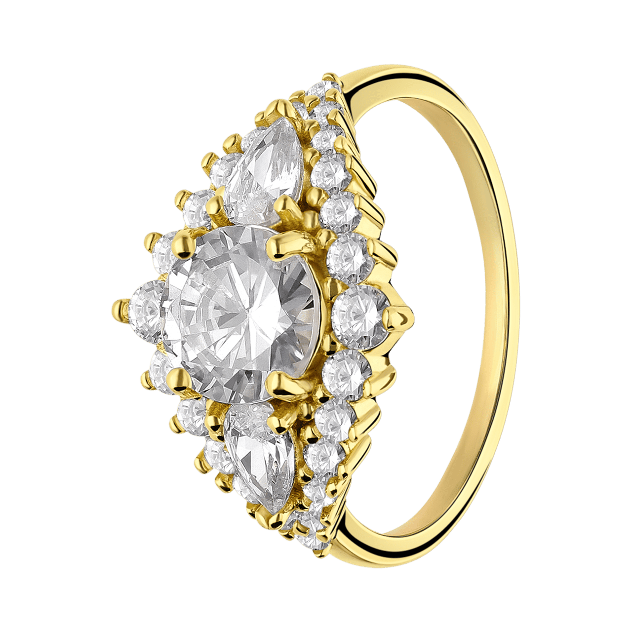 Zilveren goldplated ring zirkonia