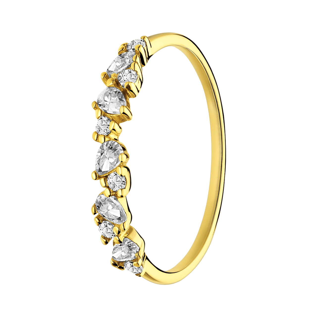 Vergoldete Silberner Ring Zirkonia
