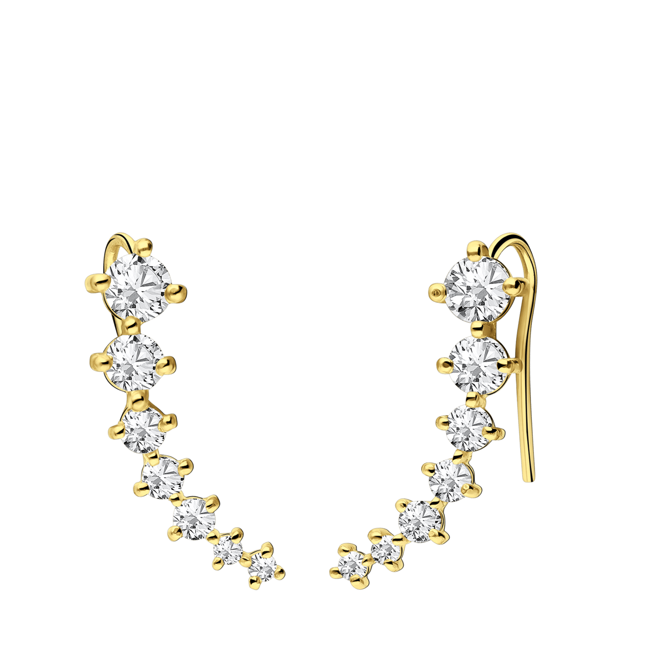 Zilveren goldplated oorknoppen met zirkonia voor dames
