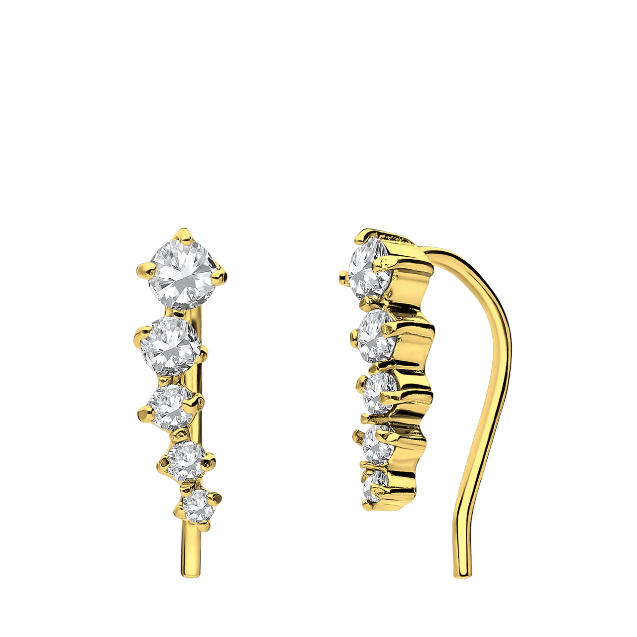 Zilveren goldplated oorknoppen met zirkonia voor dames