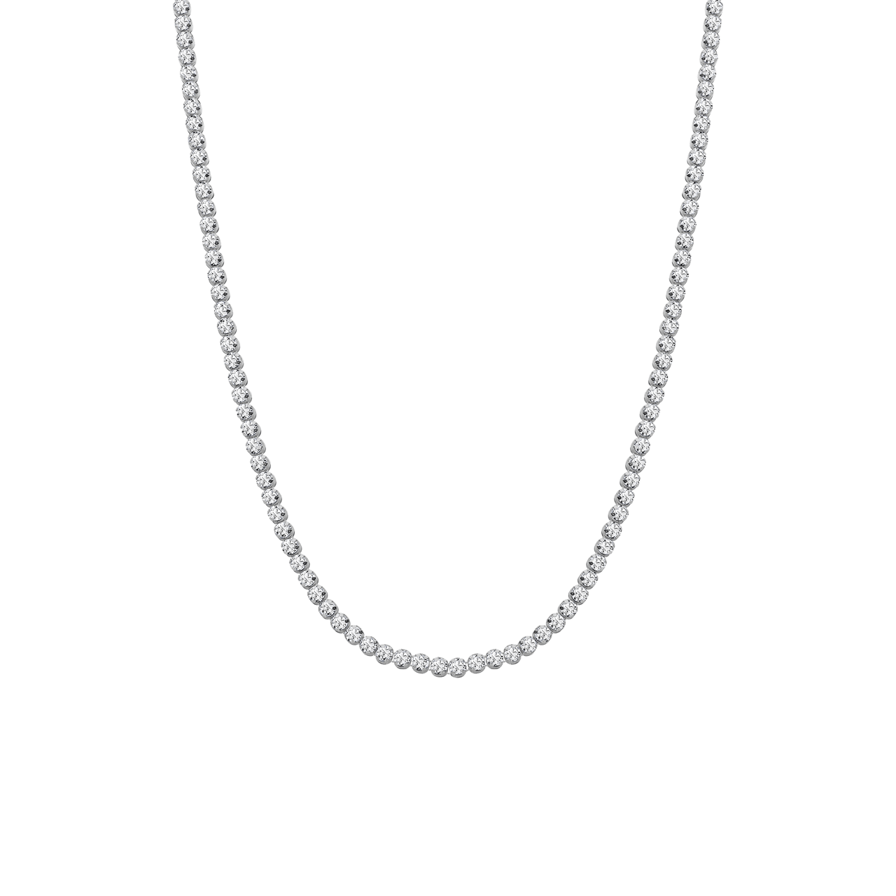 Zilveren tennisketting met zirkonia voor dames