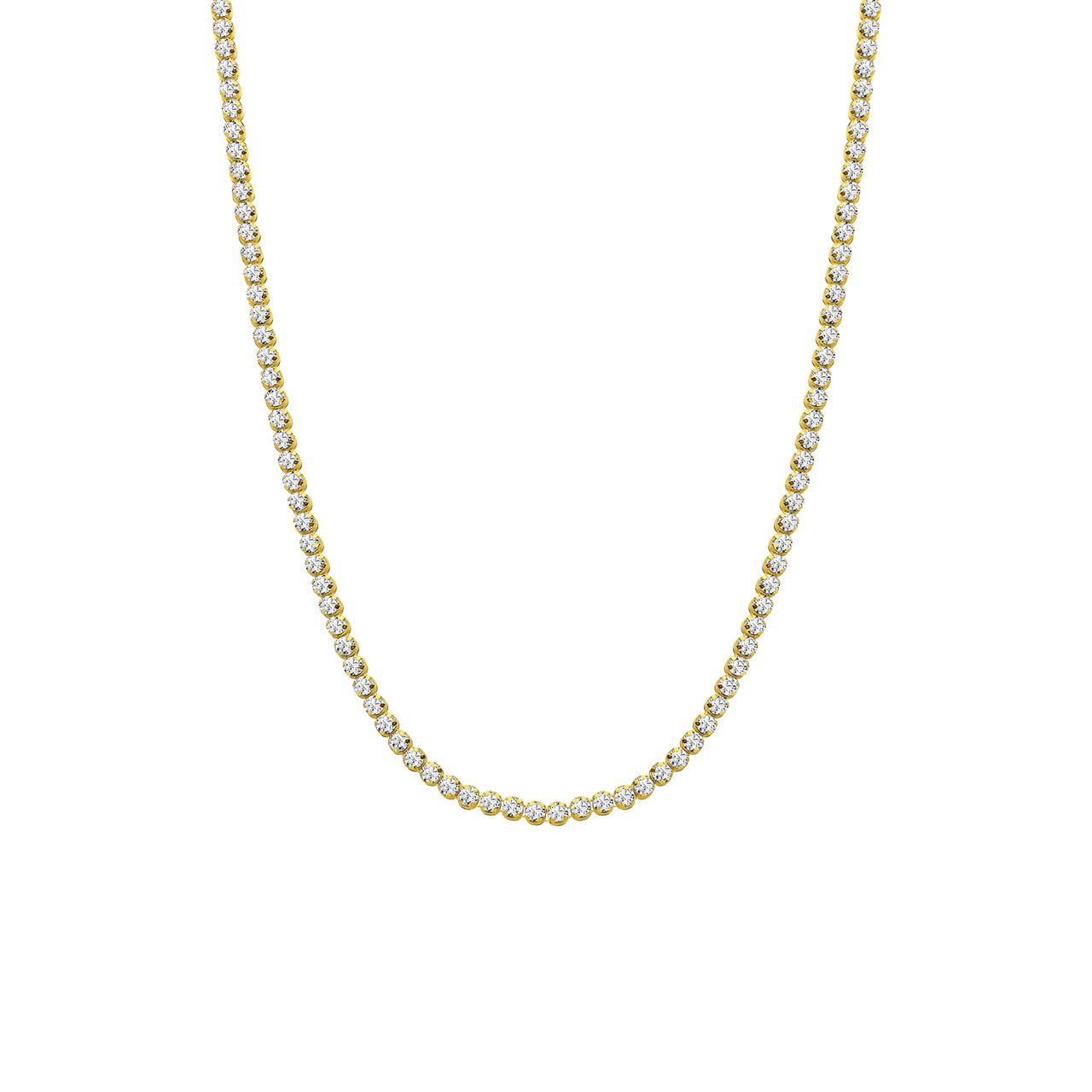 Zilveren goldplated tennisketting met zirkonia voor dames