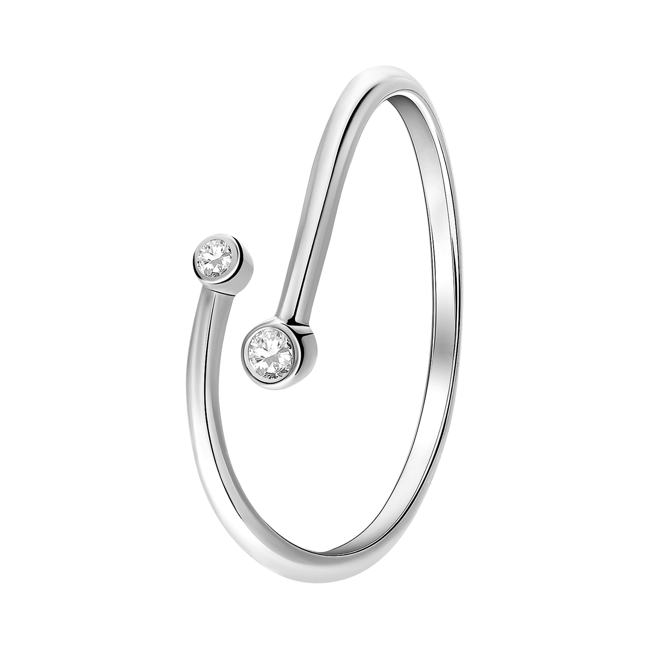 Ring aus 925er Silber mit zwei Zirkonasteinen
