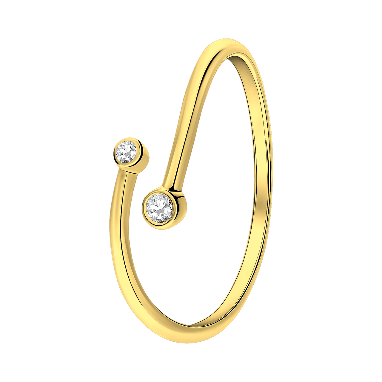 Zilveren goldplated ring met zirkonia voor dames