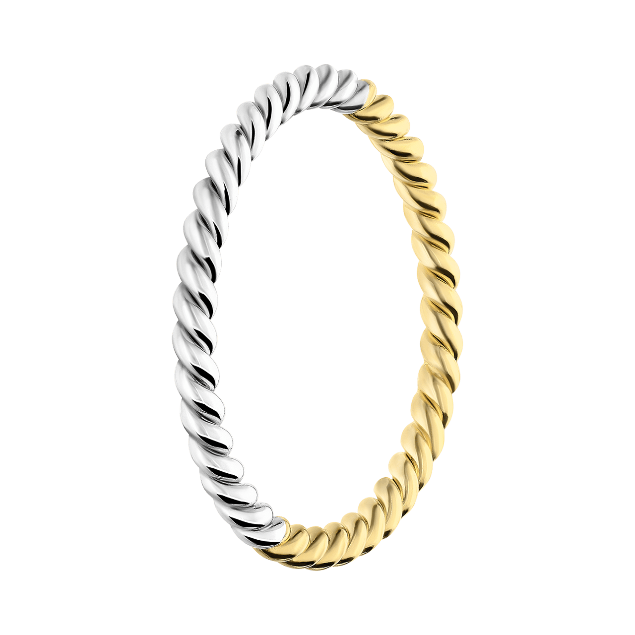 Zilveren twisted ring two-tone