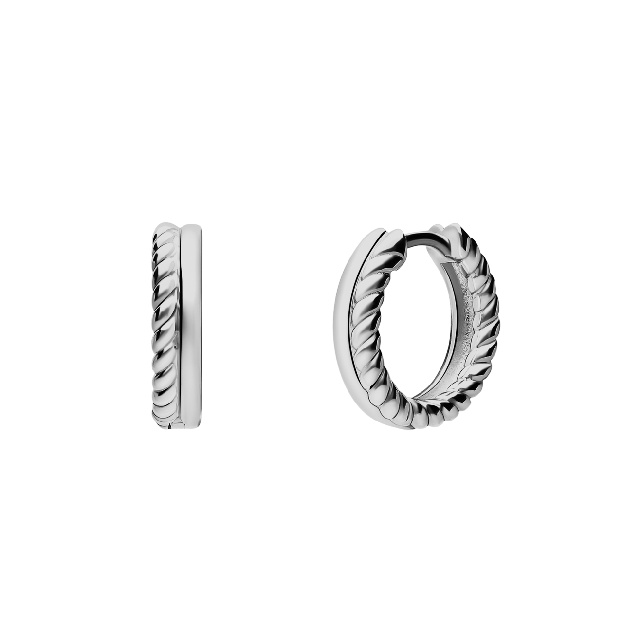 Zilveren oorringen met twist