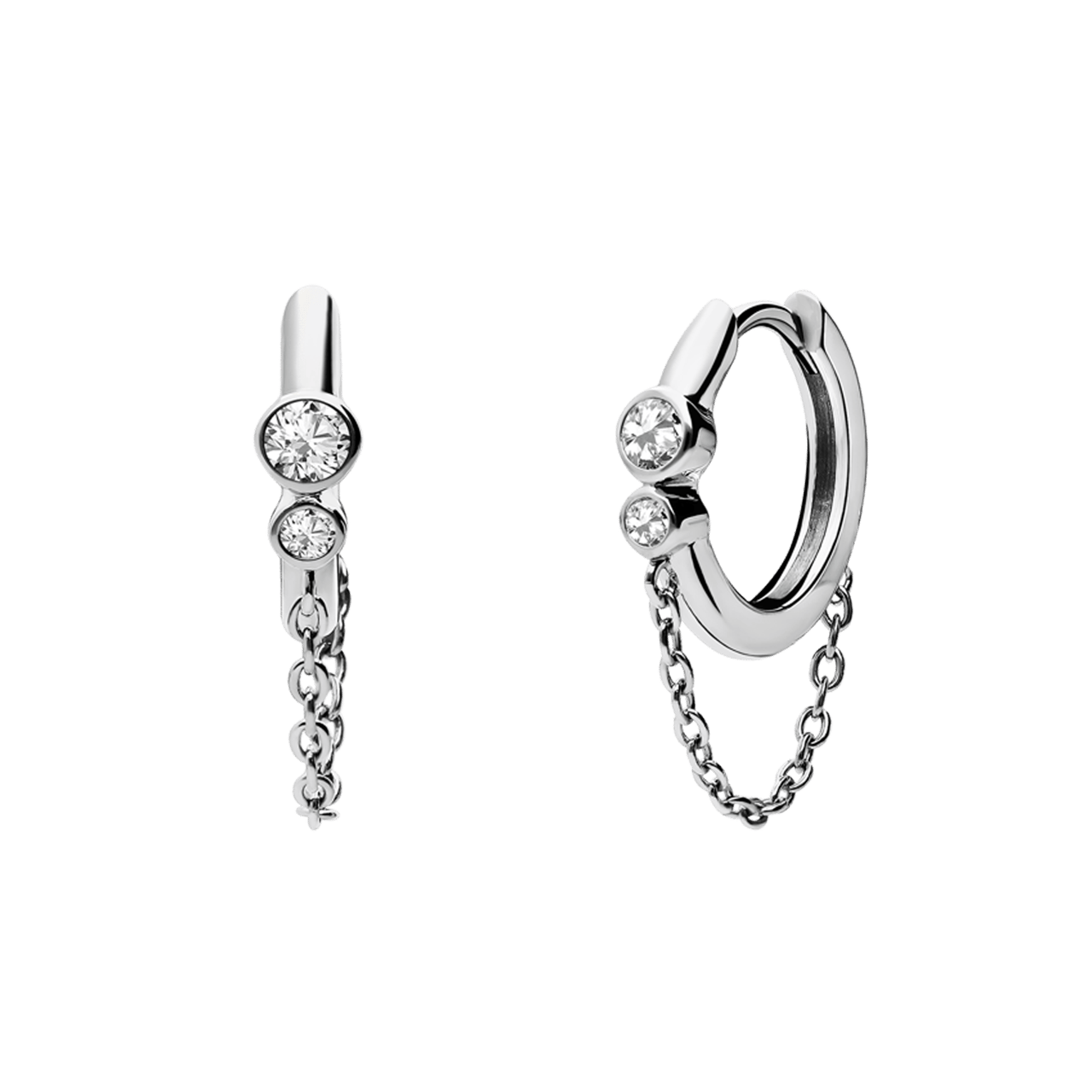 Ohrringe aus 925er Silber mit Zirkonia und Kette