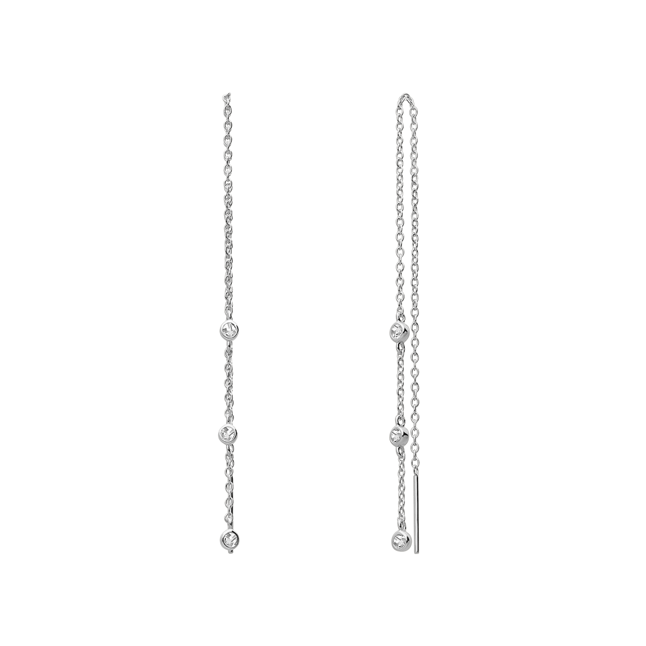 Durchzieher-Ohrringe aus 925er Silber mit Zirkonia