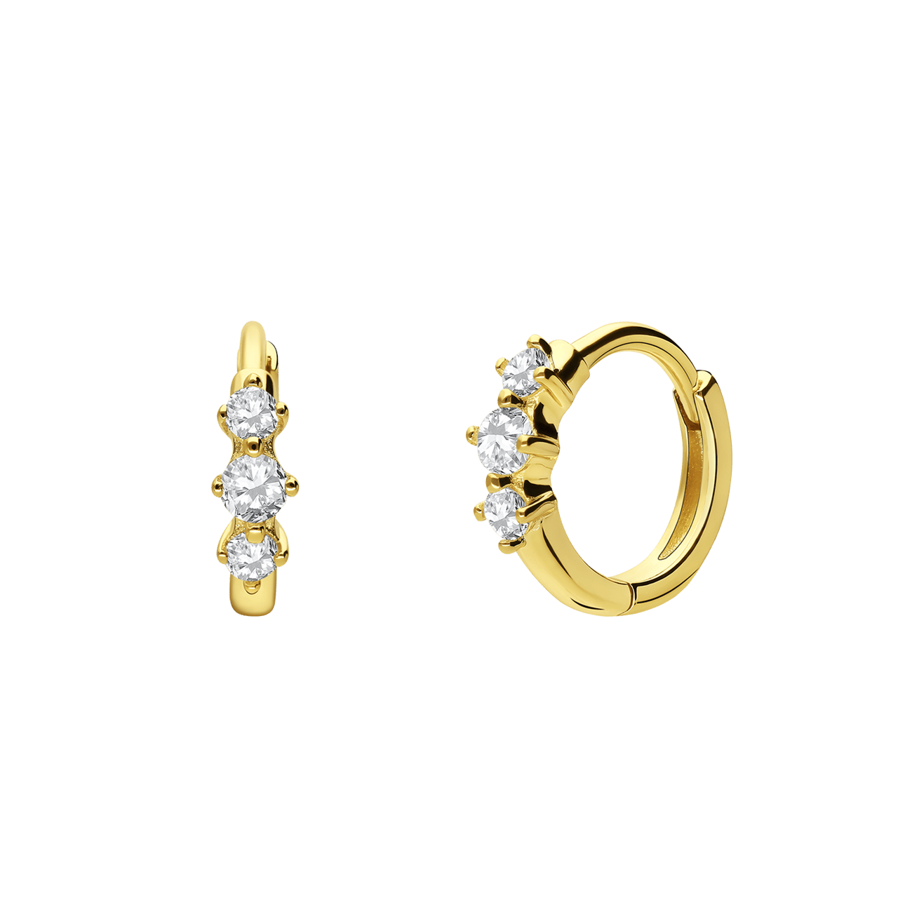 Zilveren goldplated oorringen met zirkonia voor dames